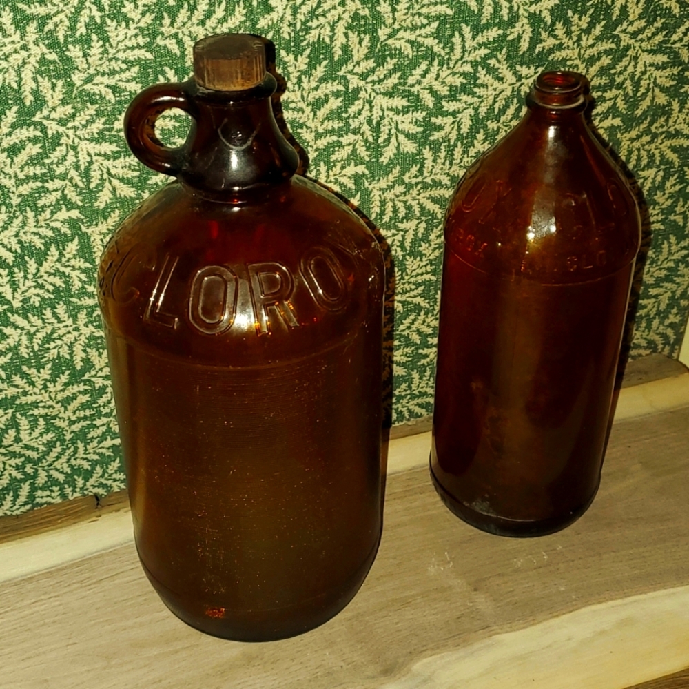 Antique Clorox Glass Bottles
